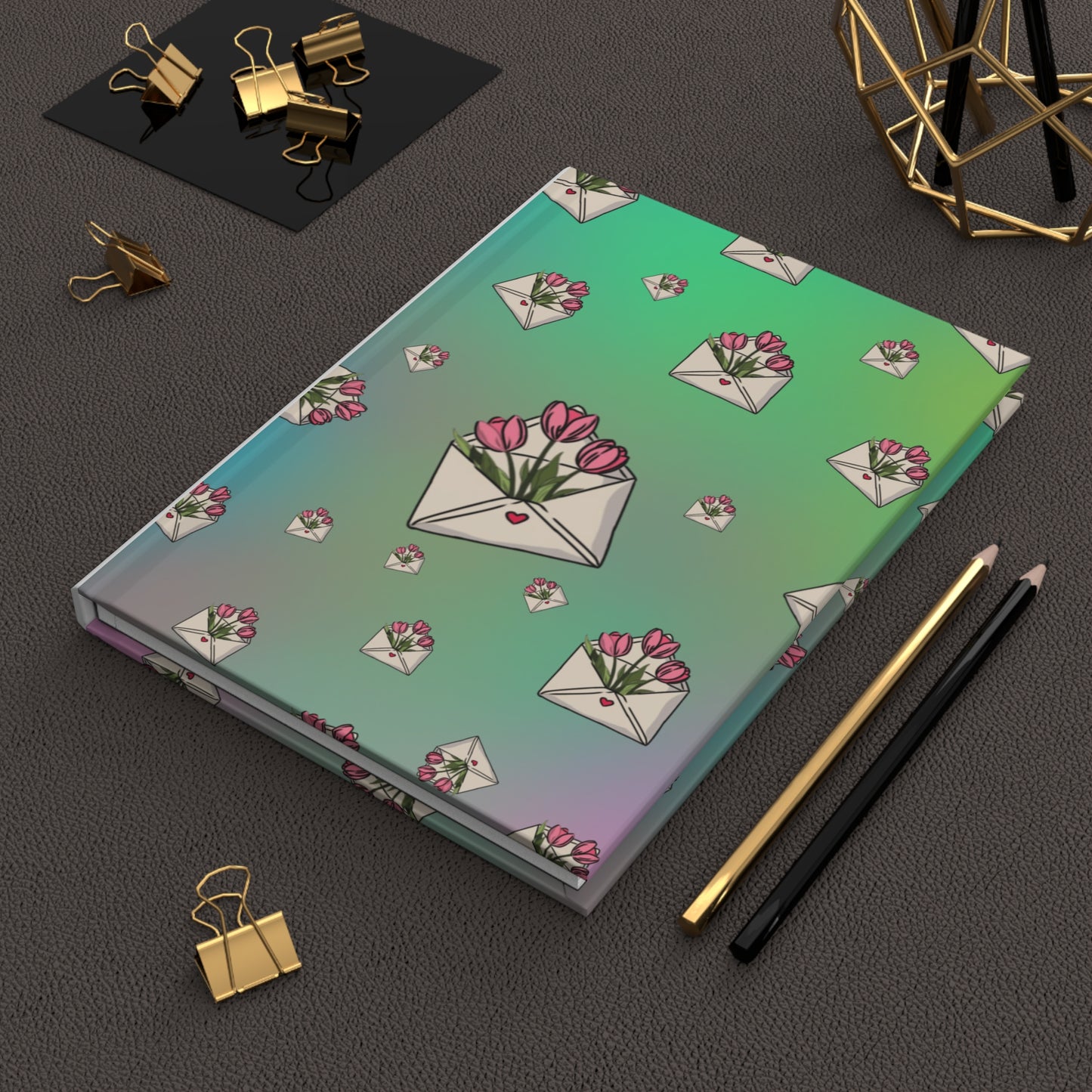 Whimsical Tulip Love Letter Hardcover Journal | 5.75"x8" Lined Notebook