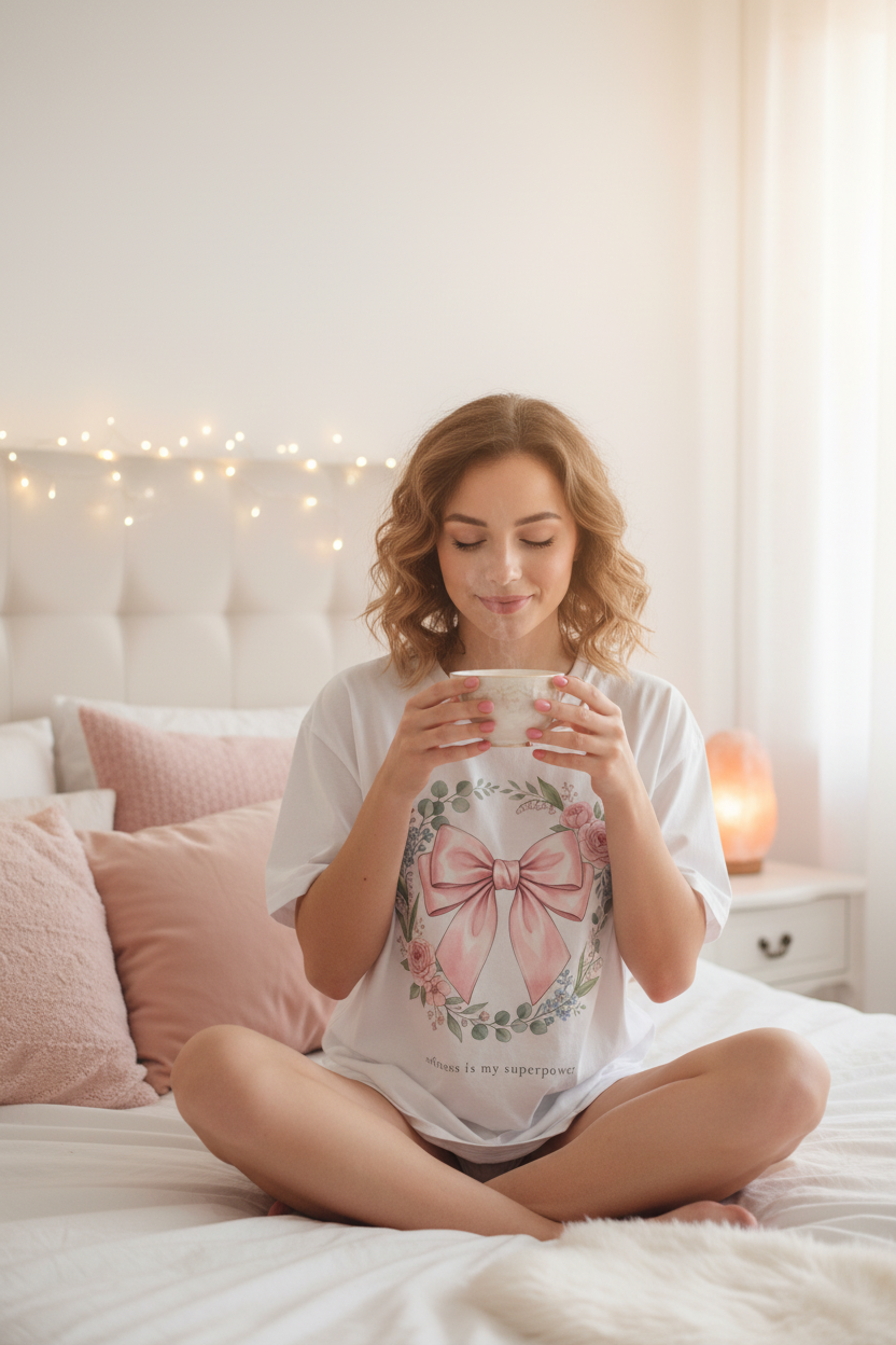 Softness is My Superpower Tee | Coquette Floral Bow Graphic T-Shirt – Petal & Power
