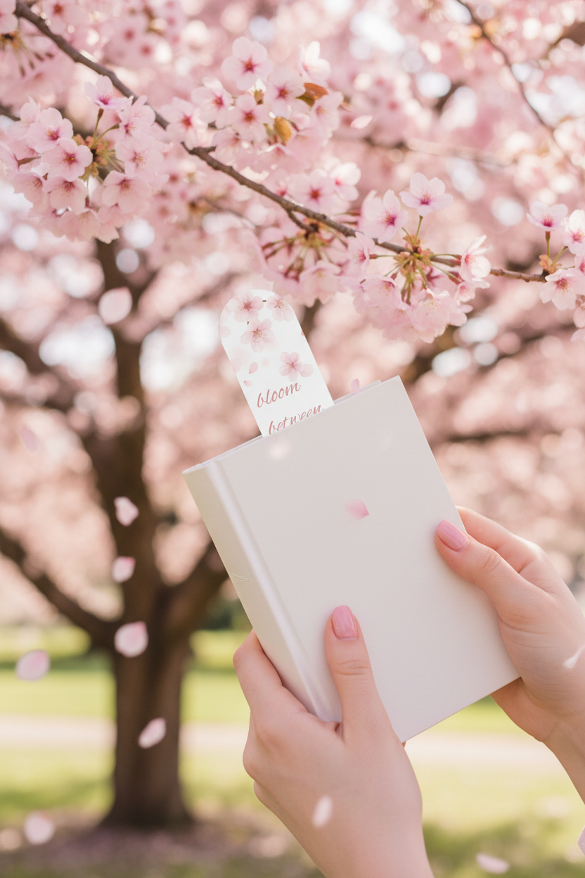 Bloom Between the Pages Cherry Blossom Bookmark | Coquette Feminine Floral Reading Accessory – Petal & Power