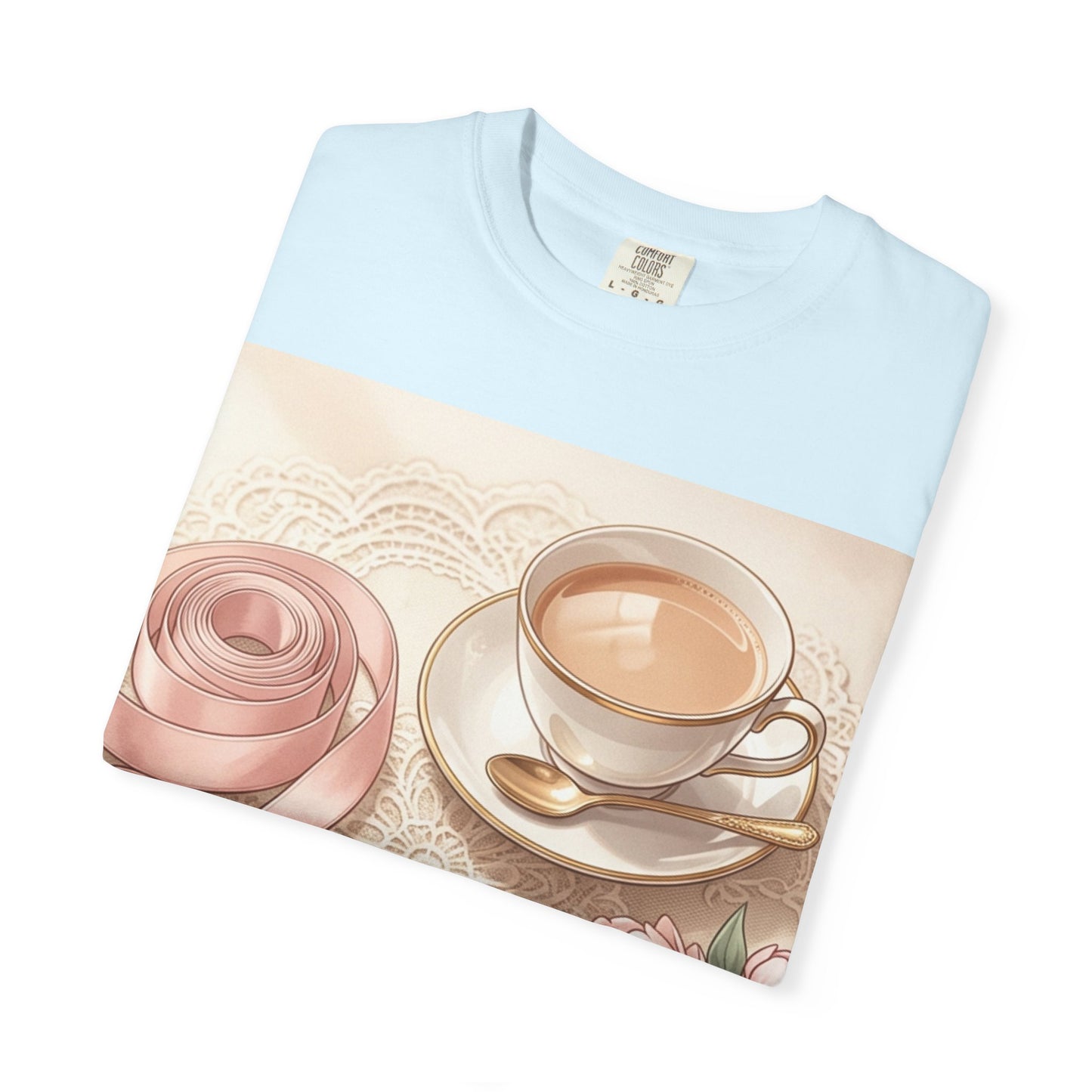 Vintage Coquette Pink Ribbon Tee - Unisex Coffee & Pearls Graphic T-Shirt
