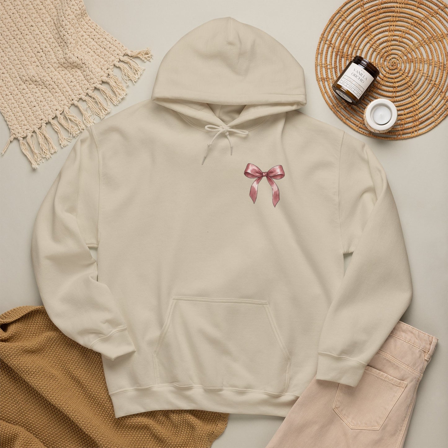Coquette Bow Tea Party Hoodie | Aesthetic Cherry & Bow Print Oversized Sweatshirt