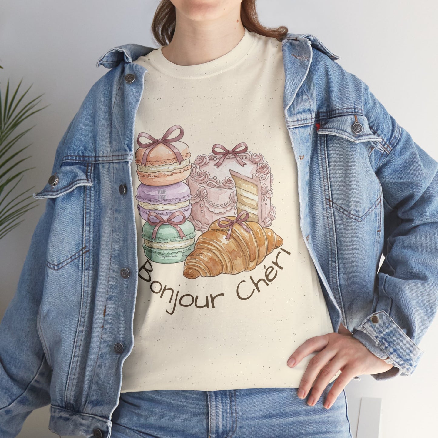 "Bonjour Chéri" Vintage French Bakery Coquette Tee