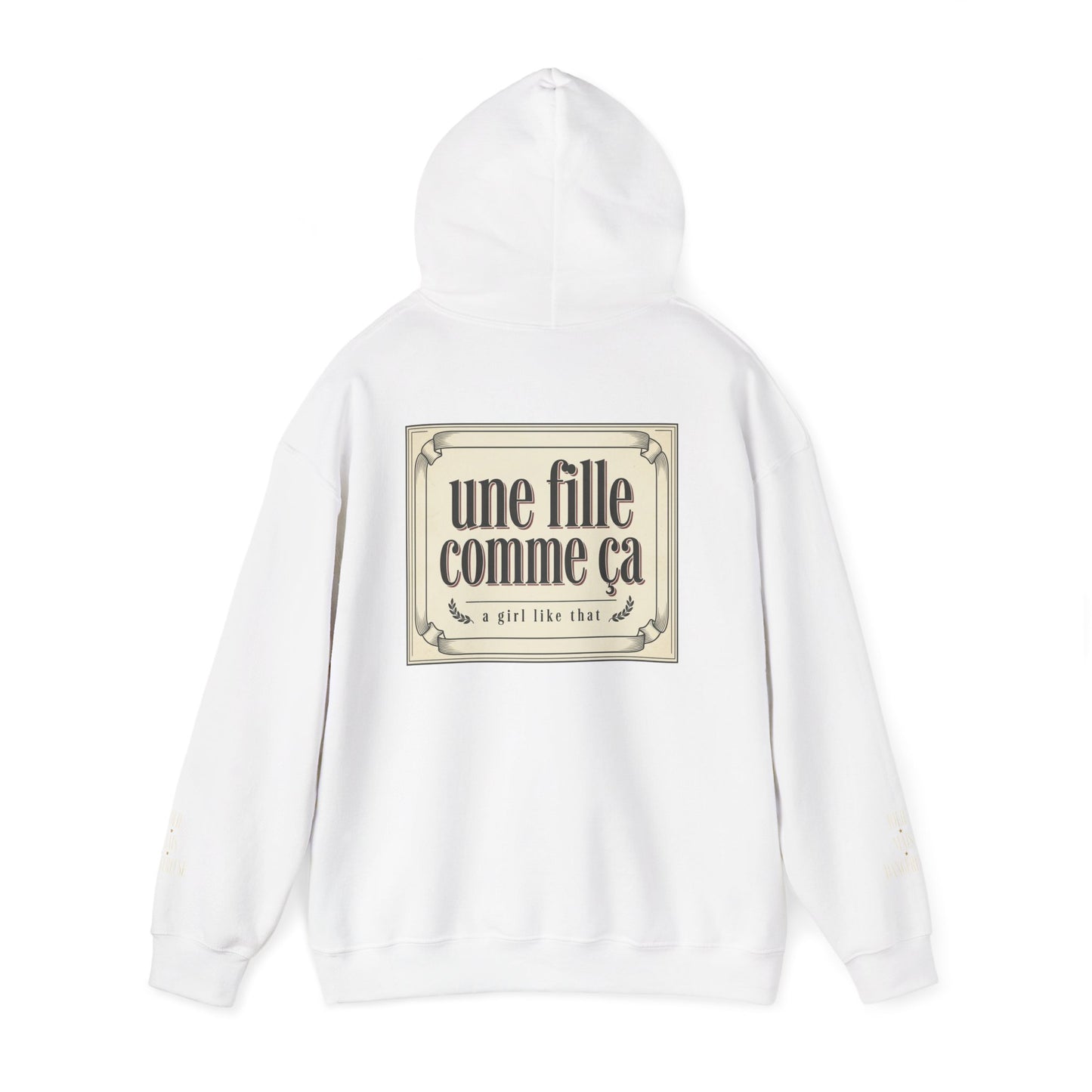 French Coquette Hoodie — "née pour fleurir" Floral Perfume Vintage Editorial Sweatshirt