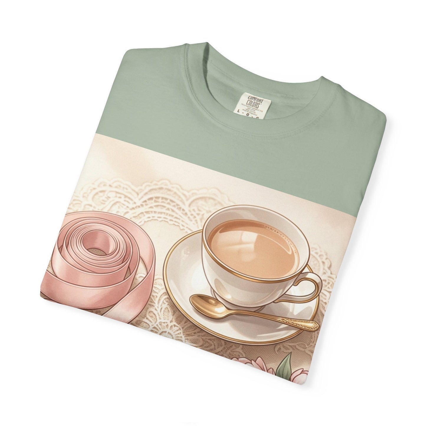 Vintage Coquette Pink Ribbon Tee - Unisex Coffee & Pearls Graphic T-Shirt