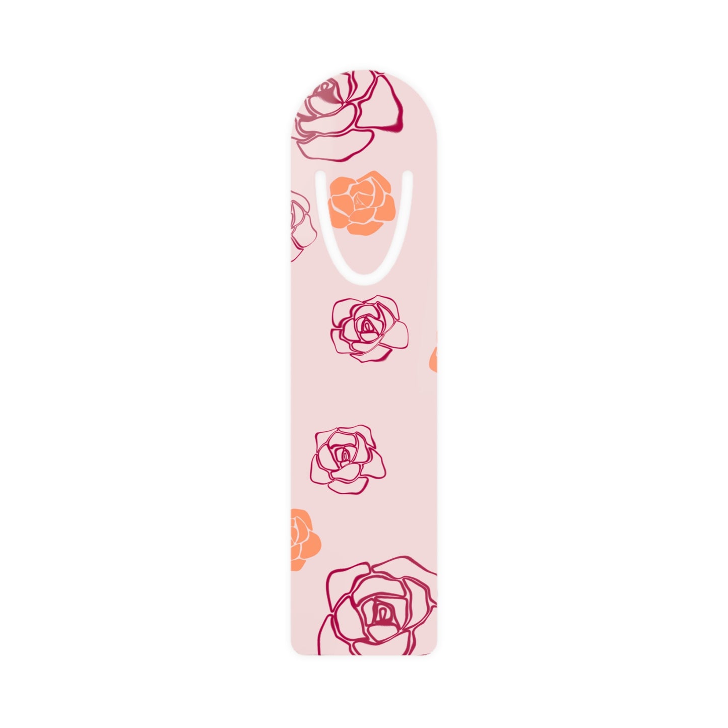 Elegant Pink Rose Bookmark | Cute Floral Page Clip Gift