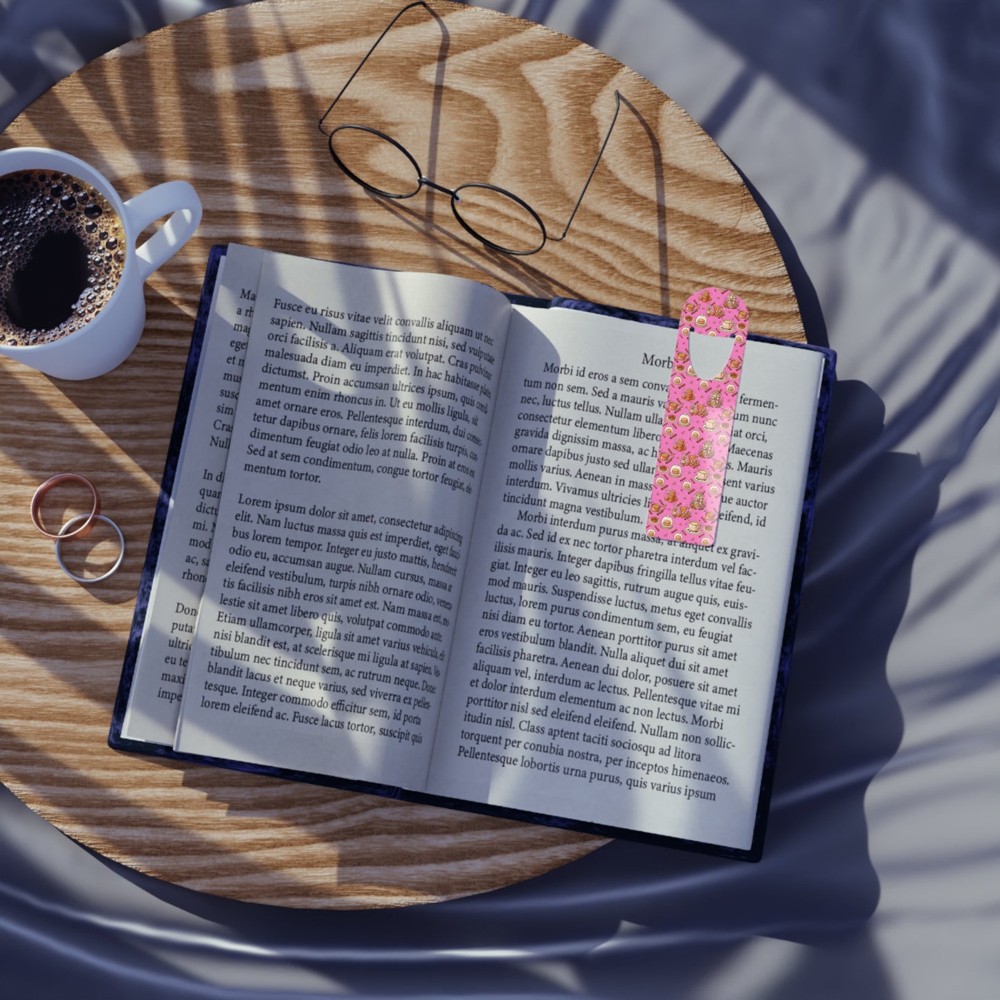 Cozy Cafè Aesthetic  Bookmark – Cute Pink Coffee & Pastry Book Clip