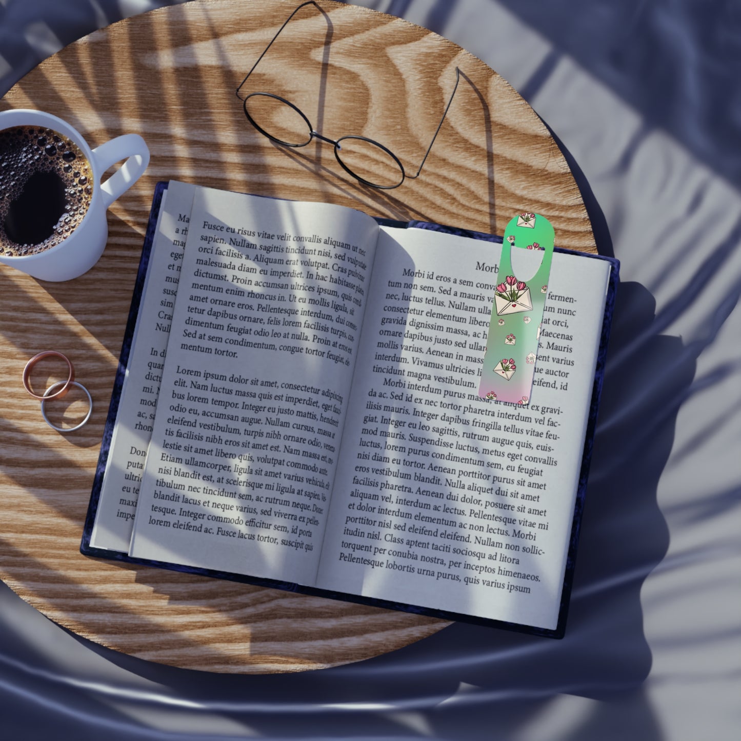 Whimsical Tulip Love Letter Aluminum Bookmark | Cute Pastel Page Clip