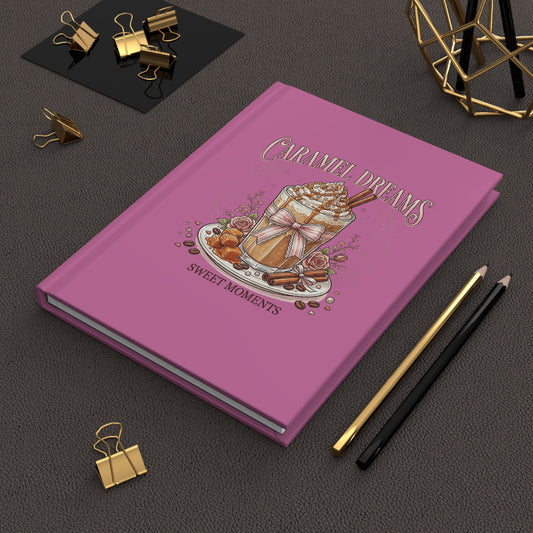 Caramel Dreams Aesthetic Hardcover Journal | Coquette Coffee Notebook