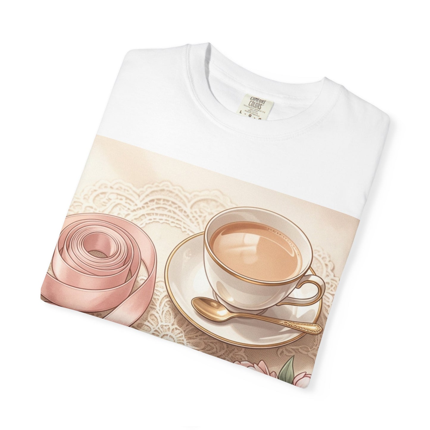 Vintage Coquette Pink Ribbon Tee - Unisex Coffee & Pearls Graphic T-Shirt