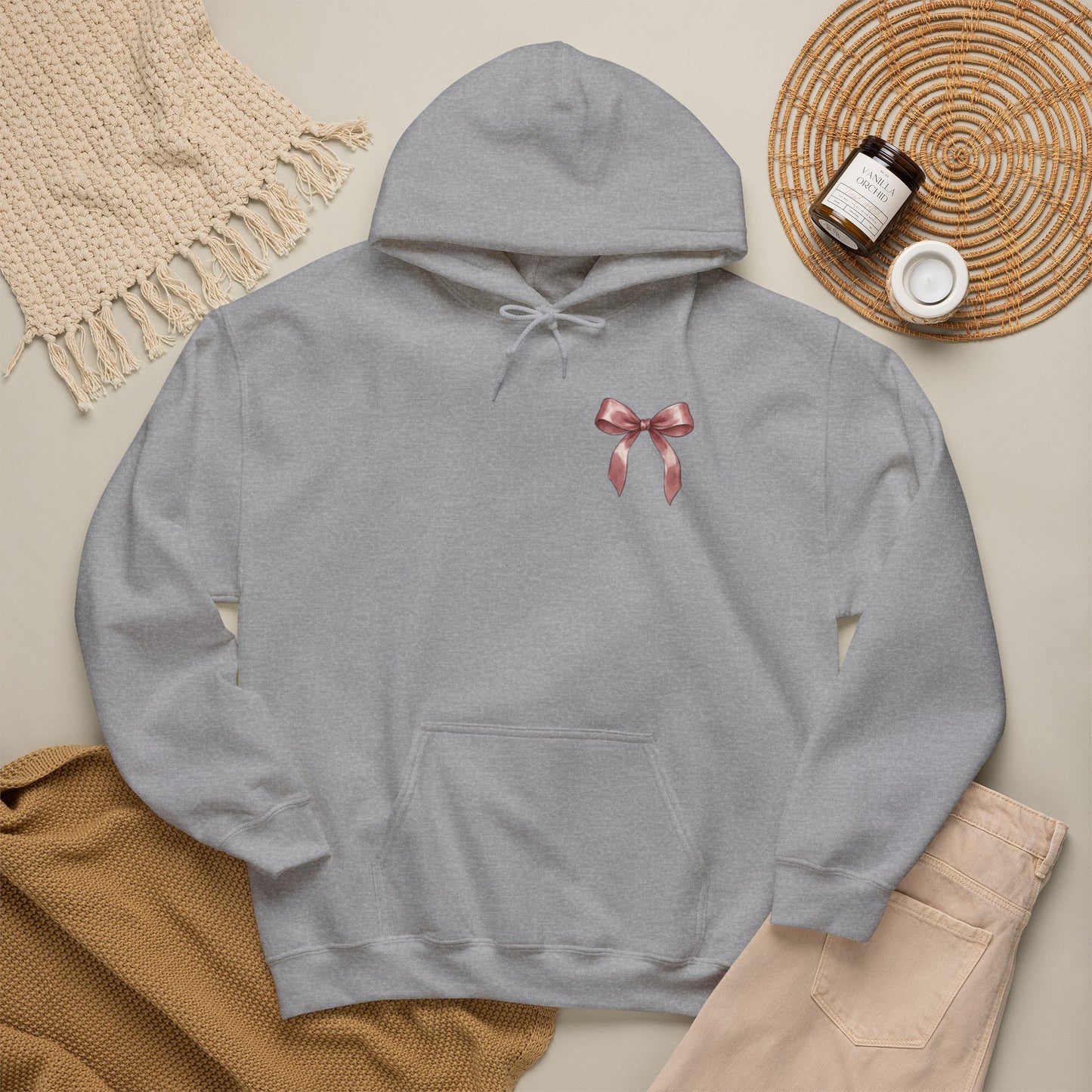 Coquette Bow Tea Party Hoodie | Aesthetic Cherry & Bow Print Oversized Sweatshirt