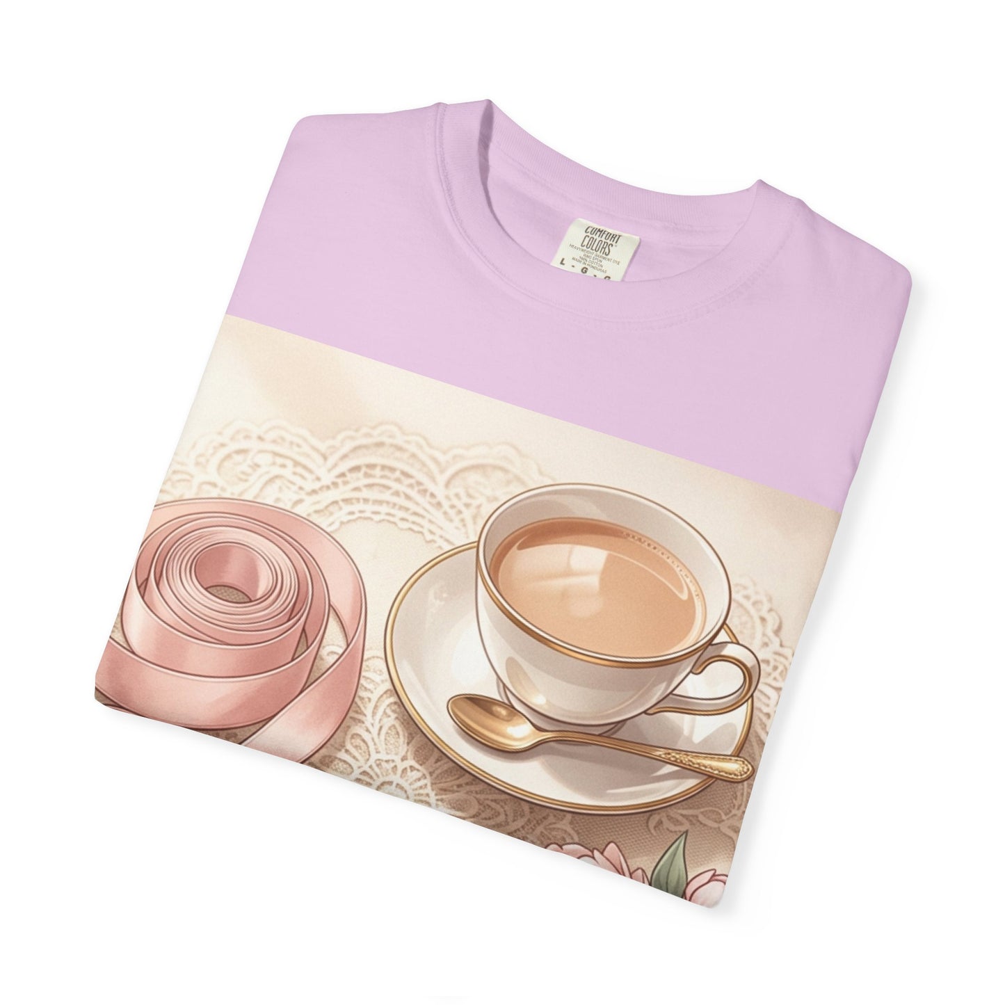 Vintage Coquette Pink Ribbon Tee - Unisex Coffee & Pearls Graphic T-Shirt