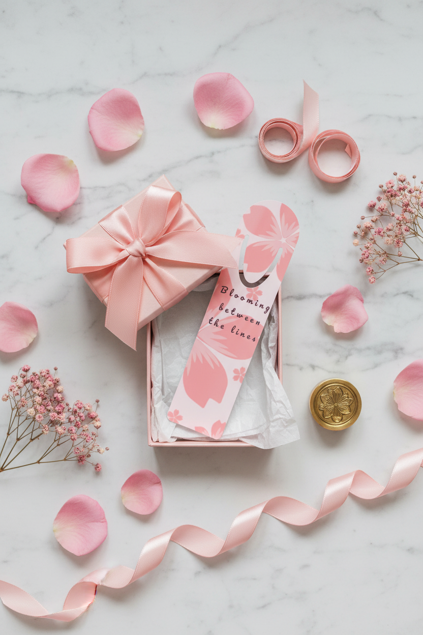 Blooming Between the Lines Bookmark | Pink Floral Book Lover Gift – Petal & Power