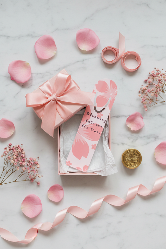 Blooming Between the Lines Bookmark | Pink Floral Book Lover Gift – Petal & Power
