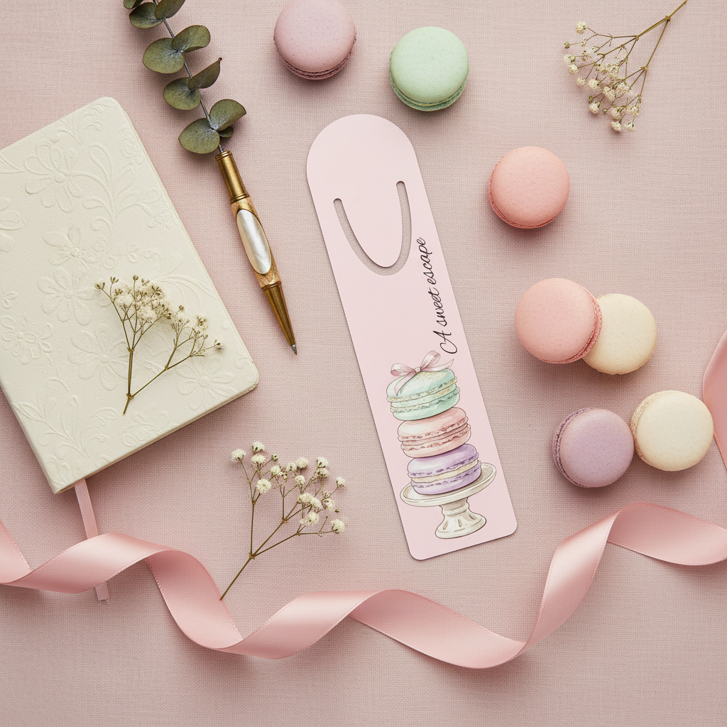 "A Sweet Escape" Macaron Bookmark | Coquette Aesthetic Reading Accessory