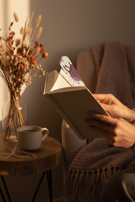 Mauve Sunflower Bookmark | Aesthetic Floral Bookmark for Book Lovers