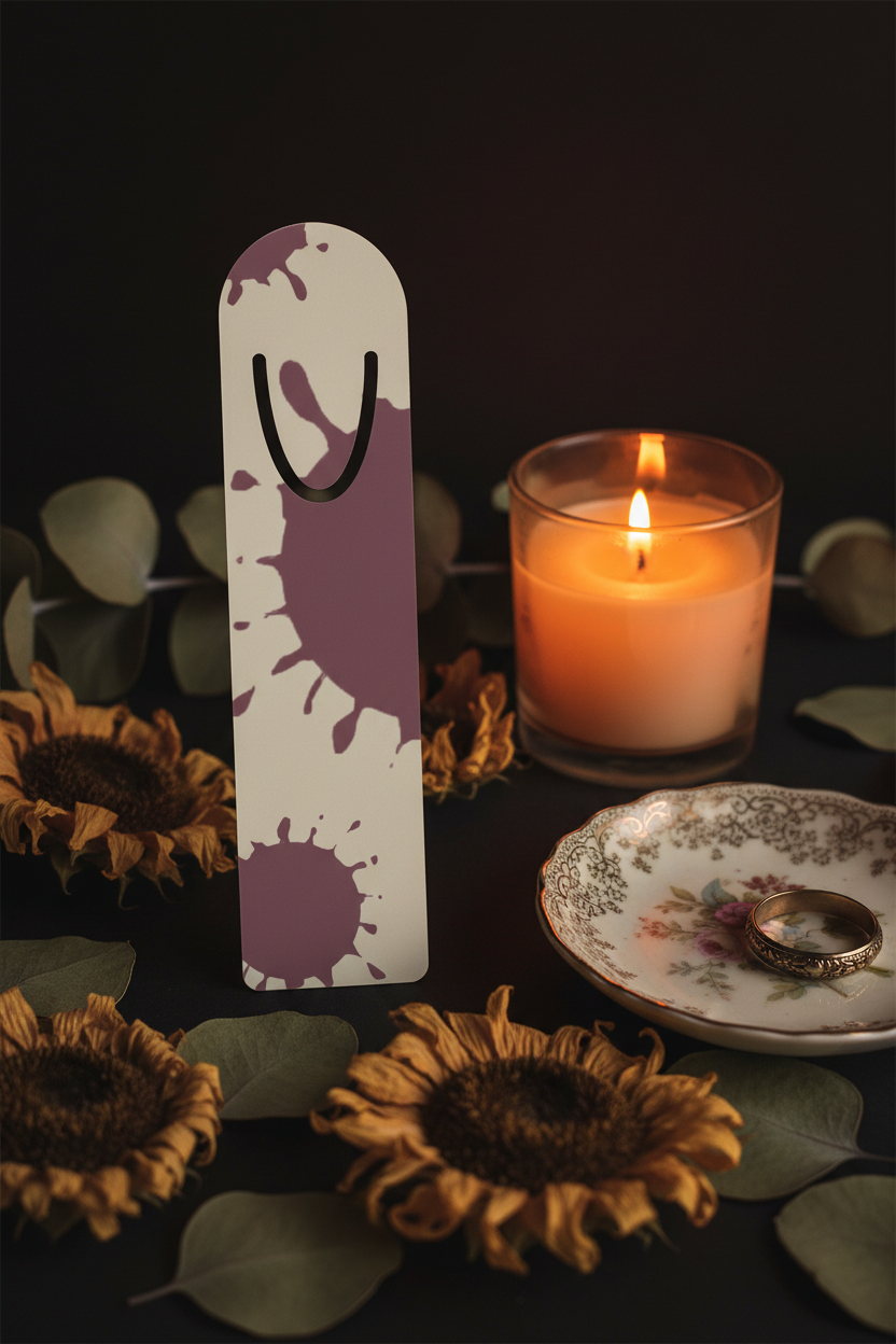 Mauve Sunflower Bookmark | Aesthetic Floral Bookmark for Book Lovers