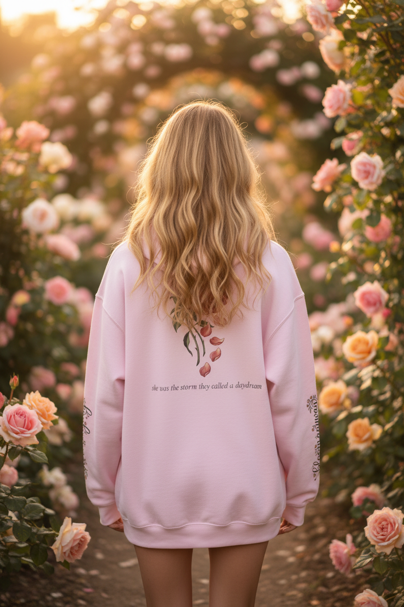 Still Soft Still Standing Rose Hoodie | Coquette Floral Oversized Sweatshirt – Petal & Power