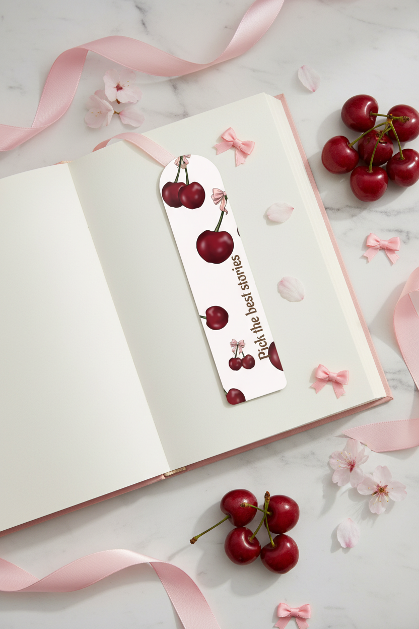 Pick the Best Stories Cherry Bookmark | Coquette Bow Reading Accessory – Petal & Power