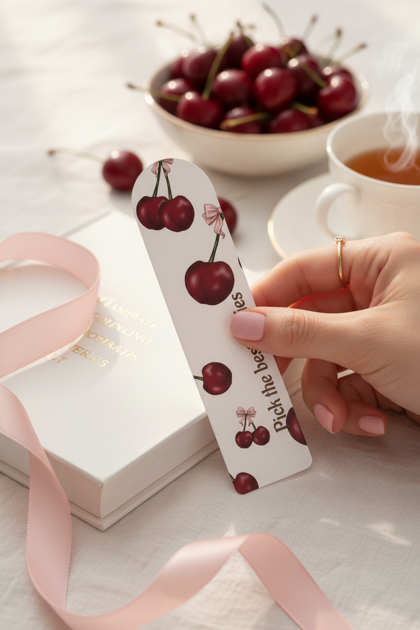 Pick the Best Stories Cherry Bookmark | Coquette Bow Reading Accessory – Petal & Power