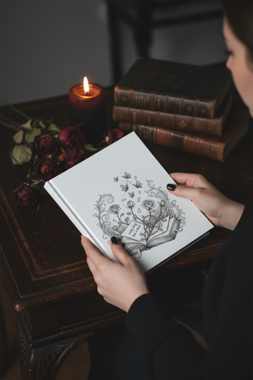 Every Story Has a Thorn Rose Butterfly Journal | Dark Coquette Gothic Bookish Hardcover Notebook – Petal & Power