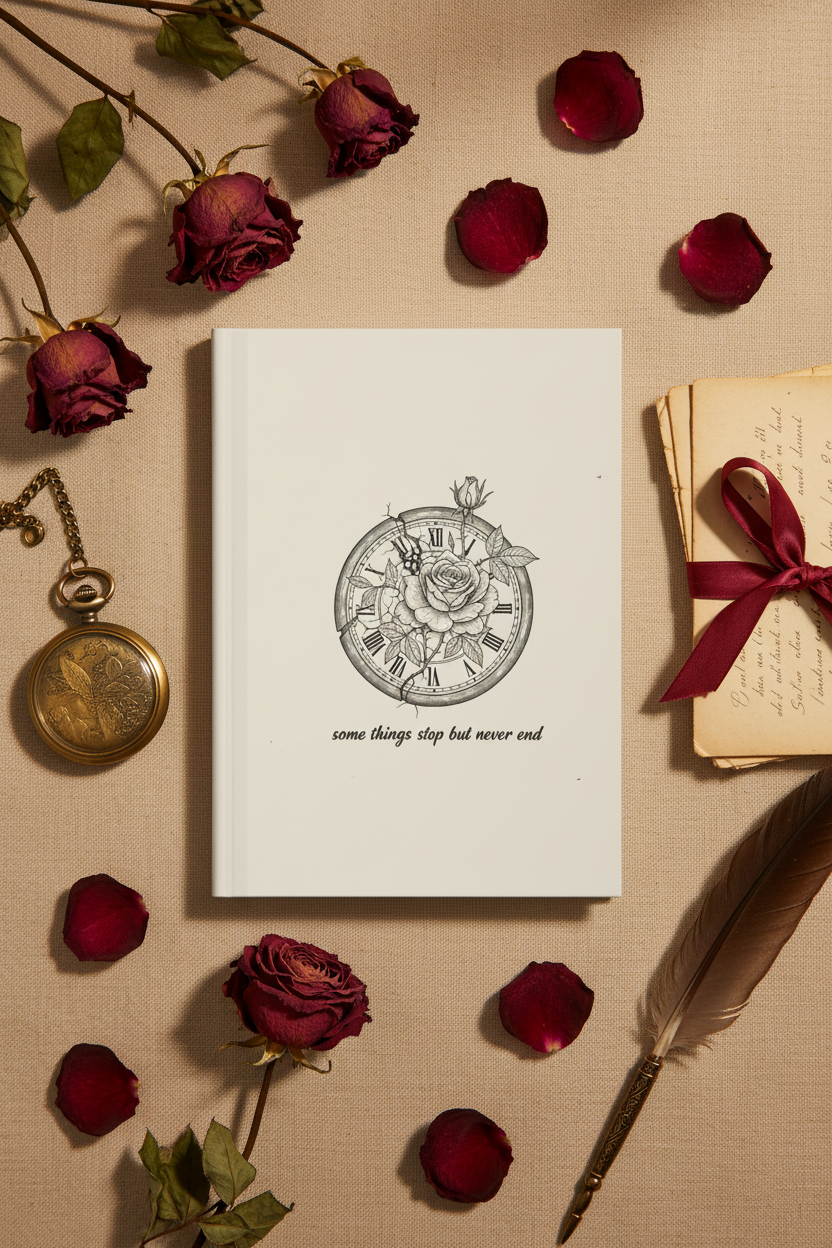 Some Things Stop But Never End Rose Clock Journal | Dark Coquette Gothic Pocket Watch Hardcover Notebook – Petal & Power
