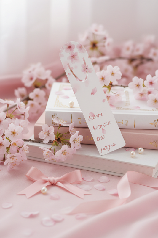 Bloom Between the Pages Cherry Blossom Bookmark | Coquette Feminine Floral Reading Accessory – Petal & Power