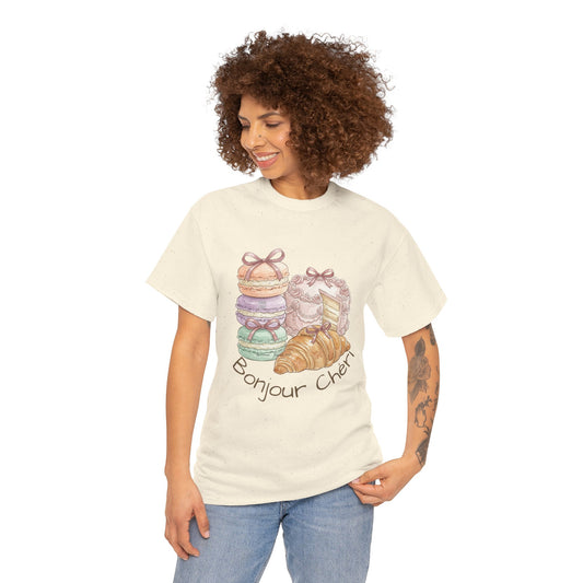 "Bonjour Chéri" Vintage French Bakery Coquette Tee