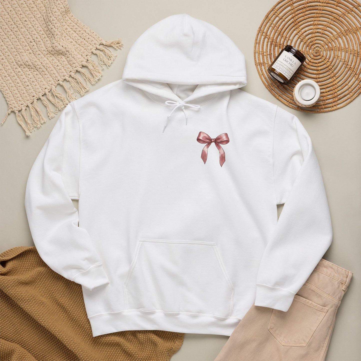 Coquette Bow Tea Party Hoodie | Aesthetic Cherry & Bow Print Oversized Sweatshirt