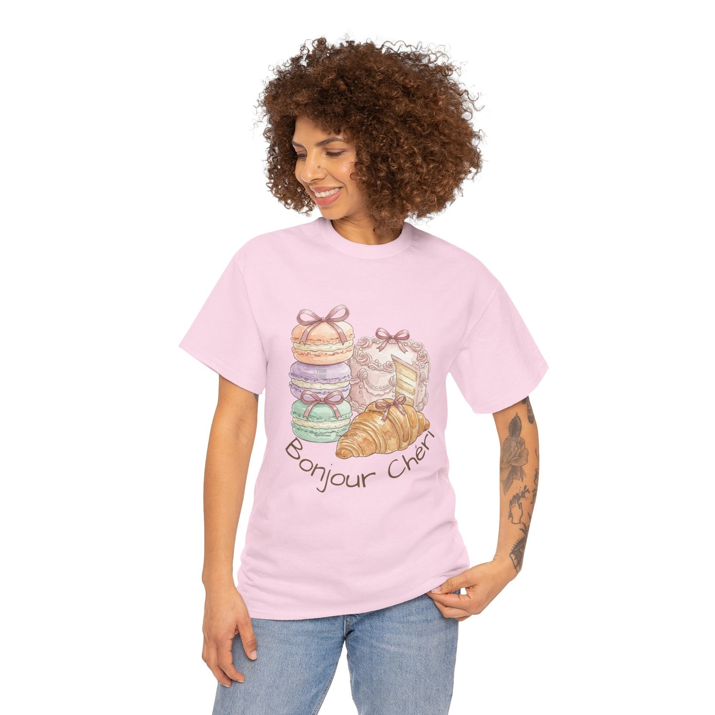 "Bonjour Chéri" Vintage French Bakery Coquette Tee