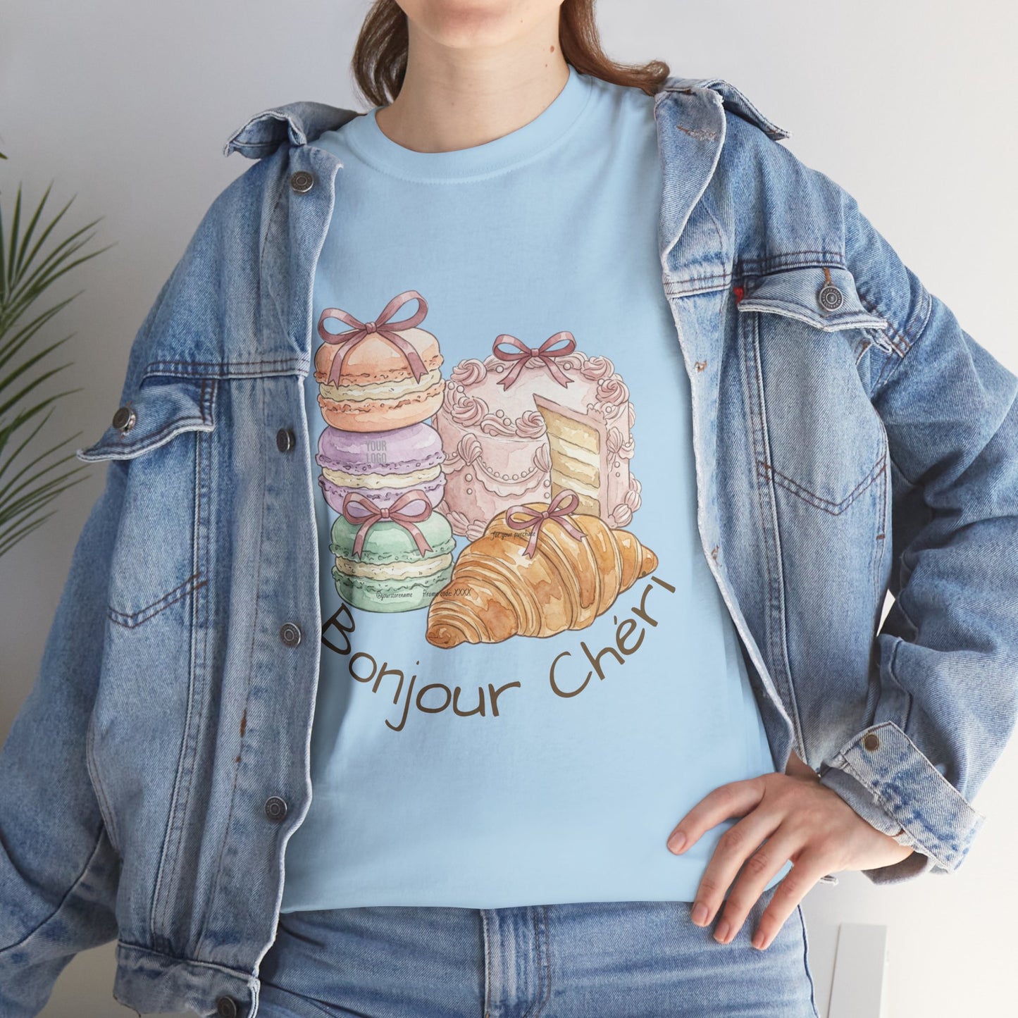 "Bonjour Chéri" Vintage French Bakery Coquette Tee