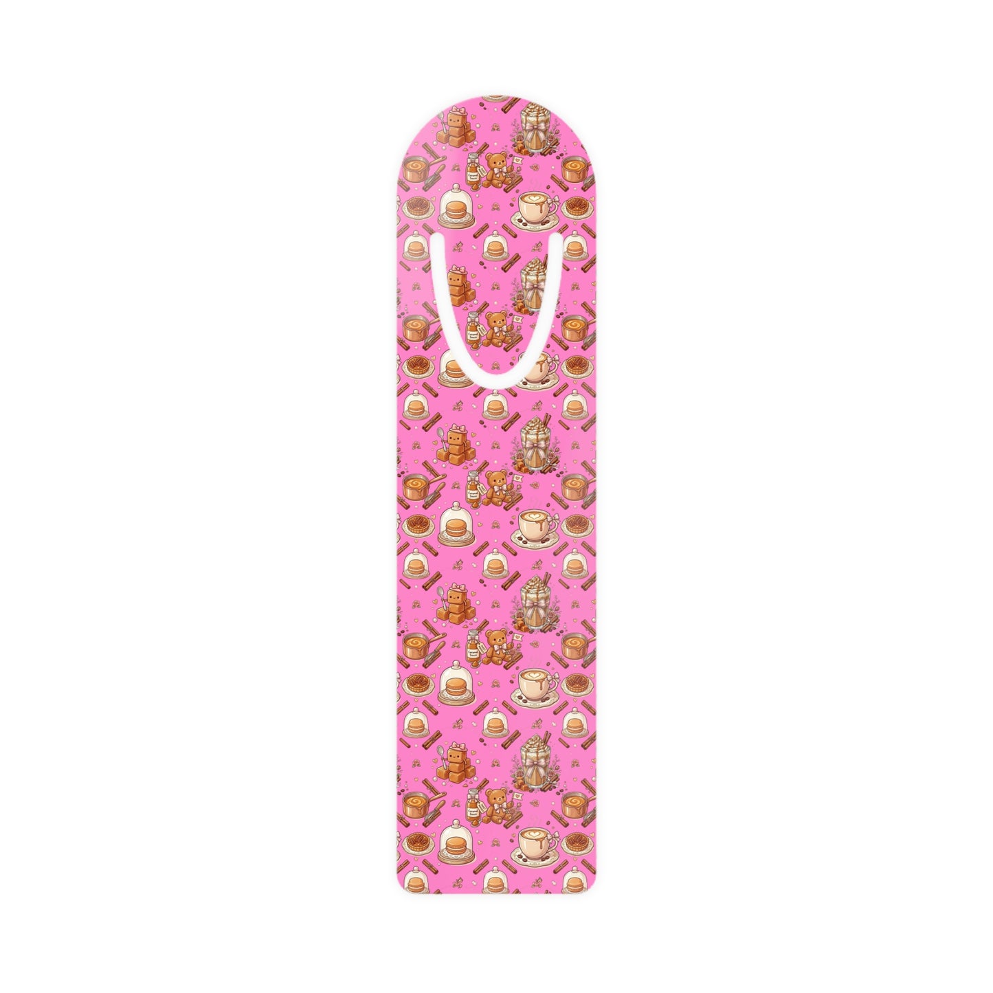 Cozy Cafè Aesthetic  Bookmark – Cute Pink Coffee & Pastry Book Clip