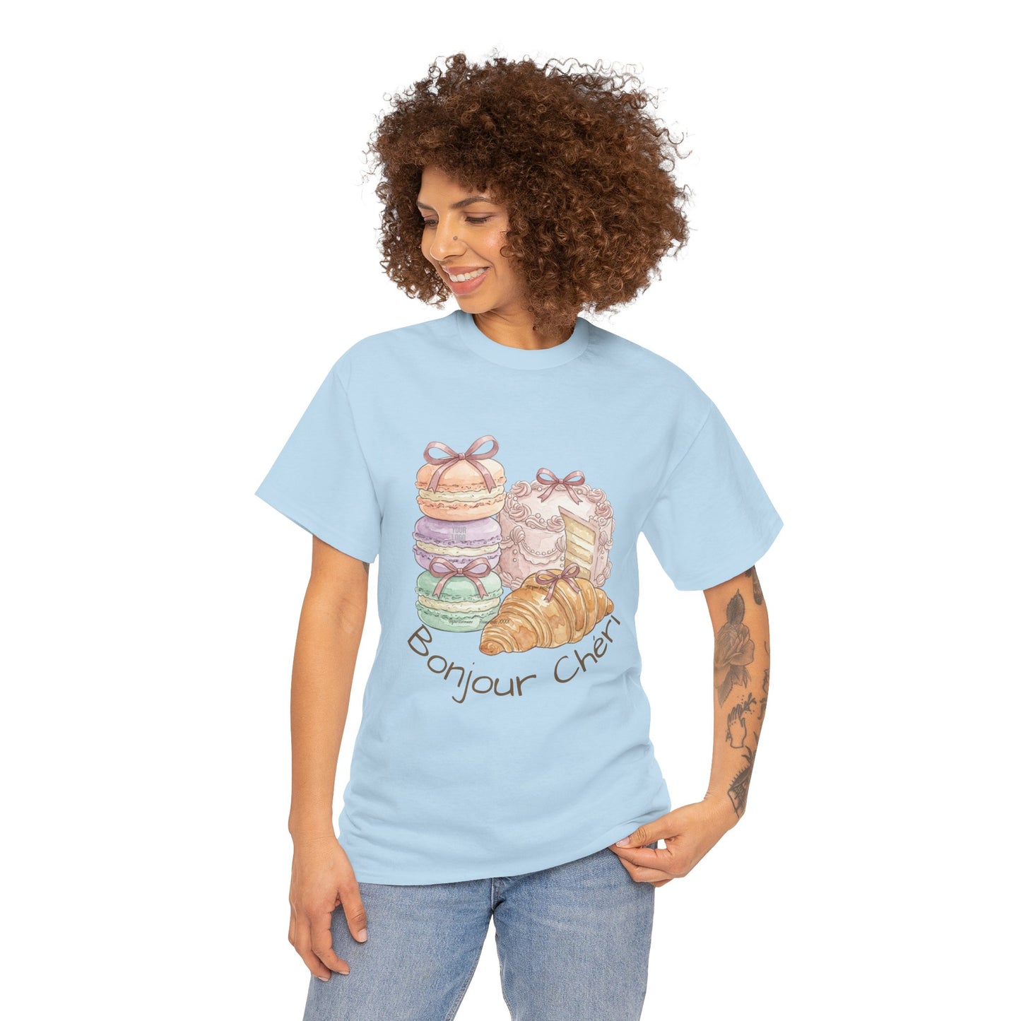 "Bonjour Chéri" Vintage French Bakery Coquette Tee