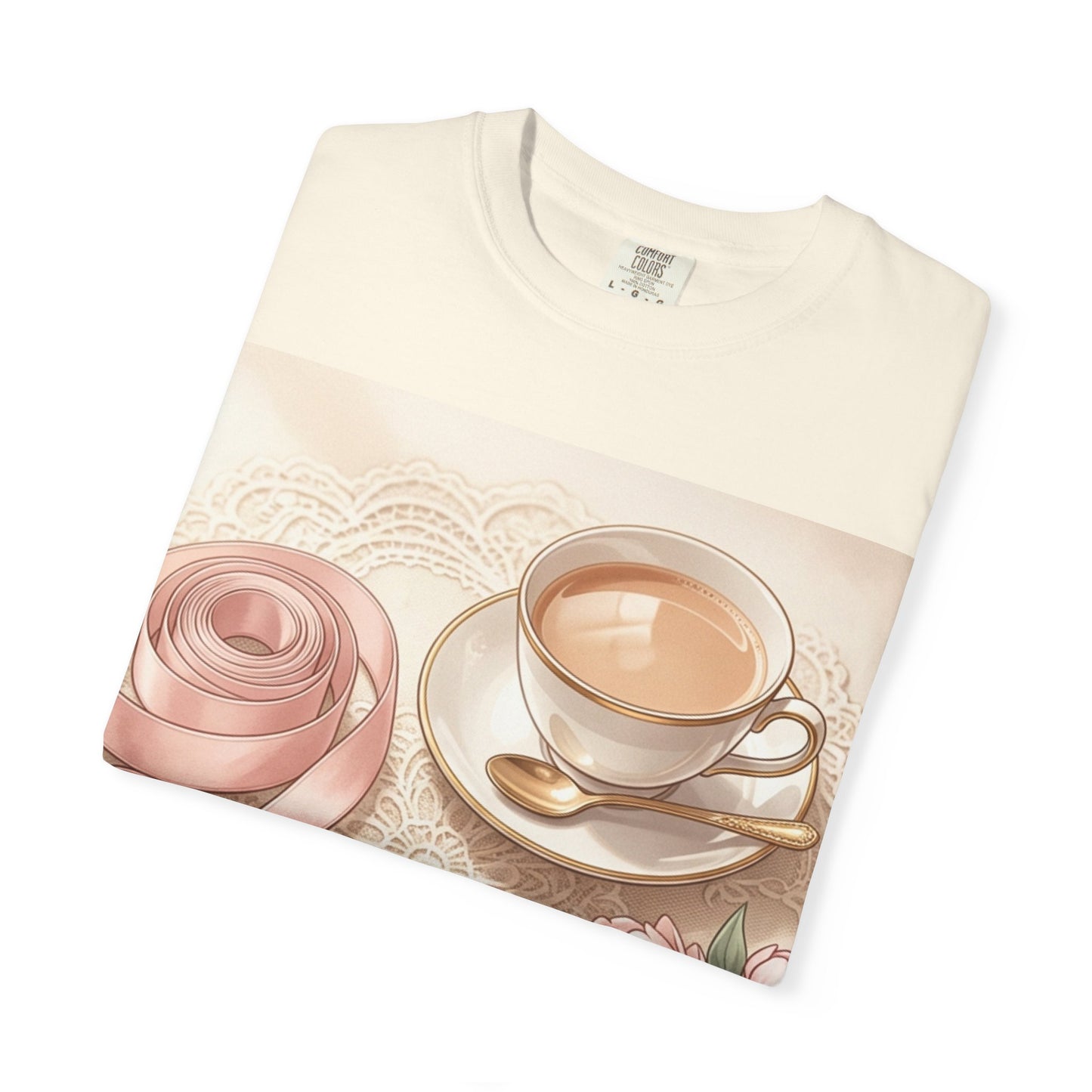 Vintage Coquette Pink Ribbon Tee - Unisex Coffee & Pearls Graphic T-Shirt