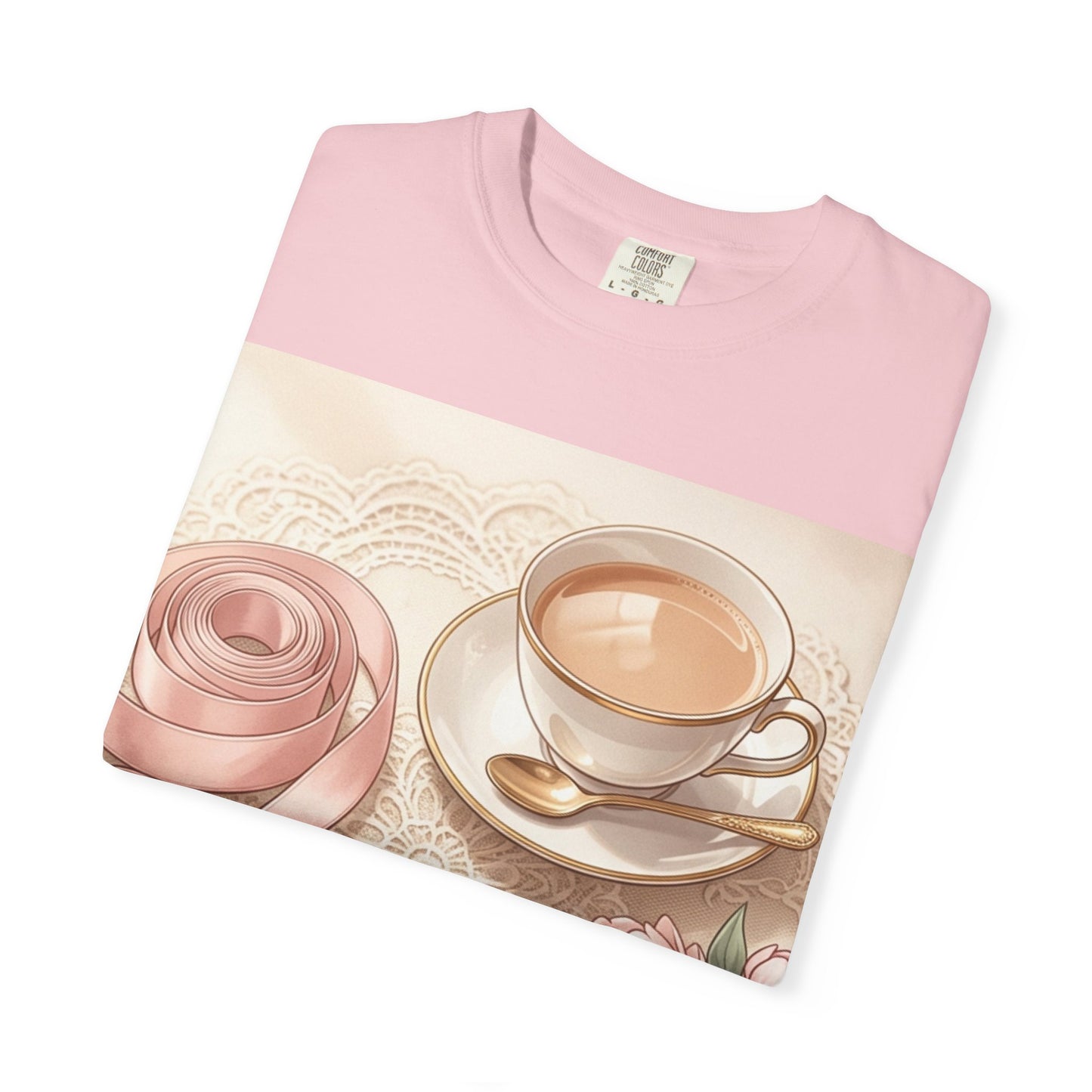 Vintage Coquette Pink Ribbon Tee - Unisex Coffee & Pearls Graphic T-Shirt