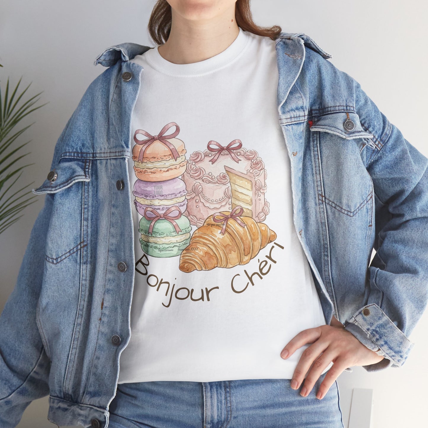 "Bonjour Chéri" Vintage French Bakery Coquette Tee